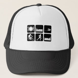 Funny triathlon trucker hat