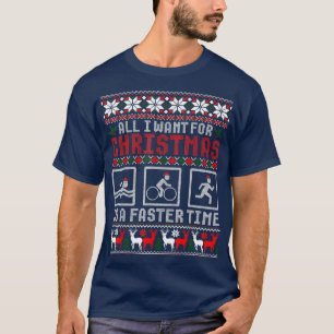 Funny Triathlon Ugly Christmas Sweater for Triathl