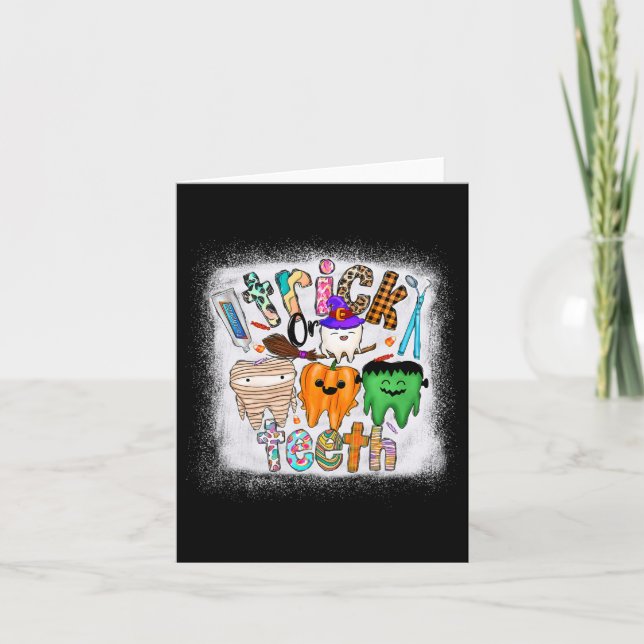 Funny Trick Or Teeth Dental Istant Dentist Hallowe Card (Front)
