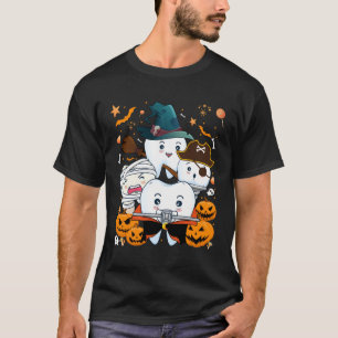Funny Trick Or Teeth Dentist Halloween Costume Den T-Shirt