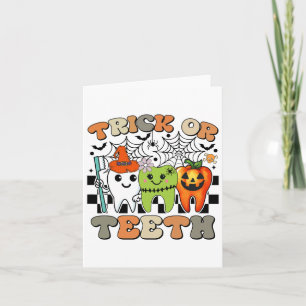 Funny Trick Or Teeth Halloween Dental Hygienist Or Card