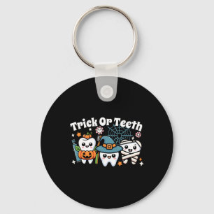 Funny Trick Or Teeth Halloween Dental Hygienist Or Key Ring