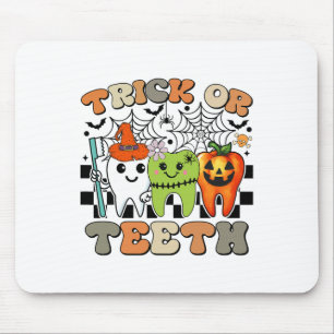 Funny Trick Or Teeth Halloween Dental Hygienist Or Mouse Mat