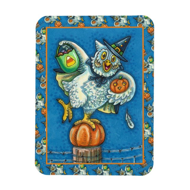 FUNNY TRICK OR TREAT SMELL MY FEET HALLOWEEN OWL MAGNET (Vertical)