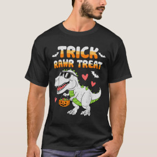 Funny Trick Rawr Treat Dinosaur T Rex Halloween To T-Shirt