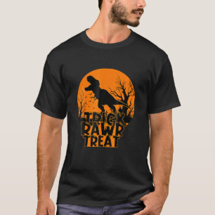Funny Trick Rawr Treat Halloween Dinosaur T-Shirt