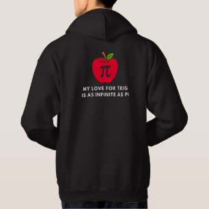 Funny Trigonometry and Pi Math Geek Humour Black Hoodie