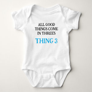 Funny Triplet Babies Gift Idea, Customised  Baby Bodysuit