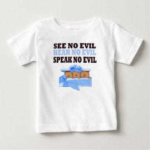 Funny Triplet Boys (Speak Hear See No Evil ) Baby T-Shirt