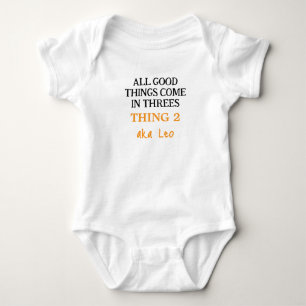 Funny Triplets Outfit With Name, Custom Unisex Baby Bodysuit