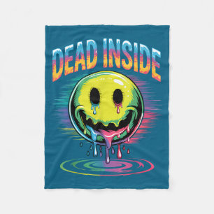 Funny Trippy Dead Inside Quote Sarcasm Meme Gothic Fleece Blanket