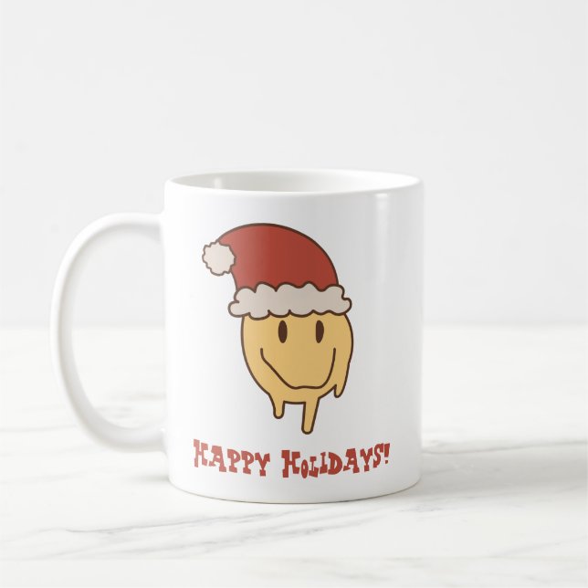 Funny Trippy Smile Santa Mug (Left)