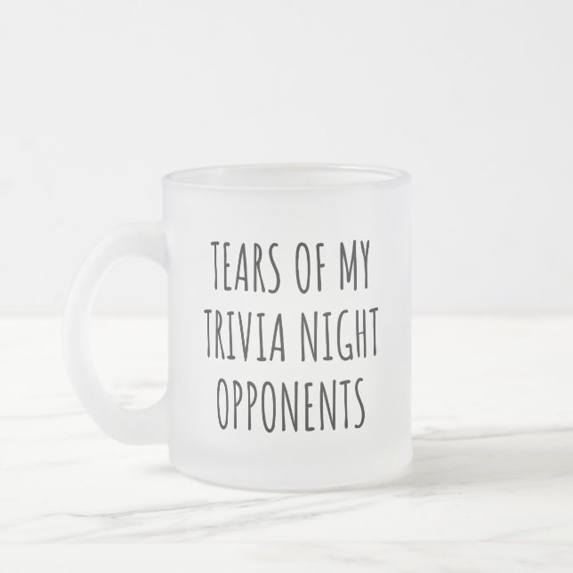 Funny Trivia Opponents Frosted Glass Coffee Mug (Left)