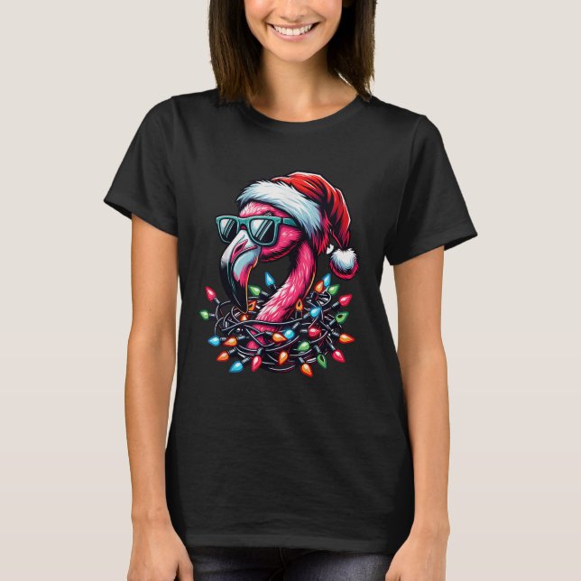 Funny Trocal Nk Flamingo Christmas In July Hawaii  T-Shirt (Front)