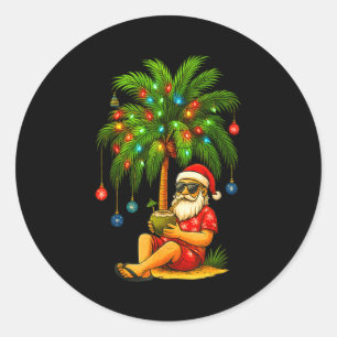 Funny Trocal Santa Christmas Tree For Men Women Ki Classic Round Sticker