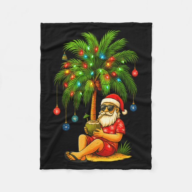Funny Trocal Santa Christmas Tree For Men Women Ki Fleece Blanket (Front)