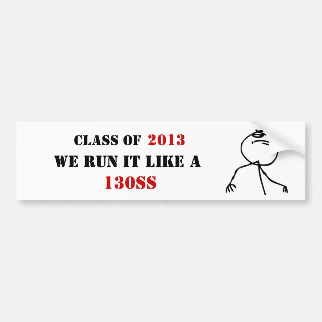 Funny Troll Face Class of 2013 Bumper Sticker (Front)