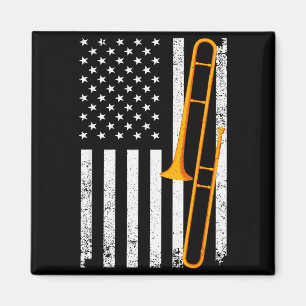Funny Trombone Art For Men Women Jazz Music Trombo Magnet