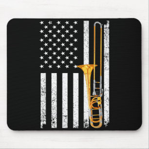 Funny Trombone Design For Men Women Musician Tromb Mouse Mat