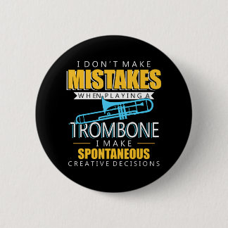 Funny Trombone Music Instrument Player 6 Cm Round Badge