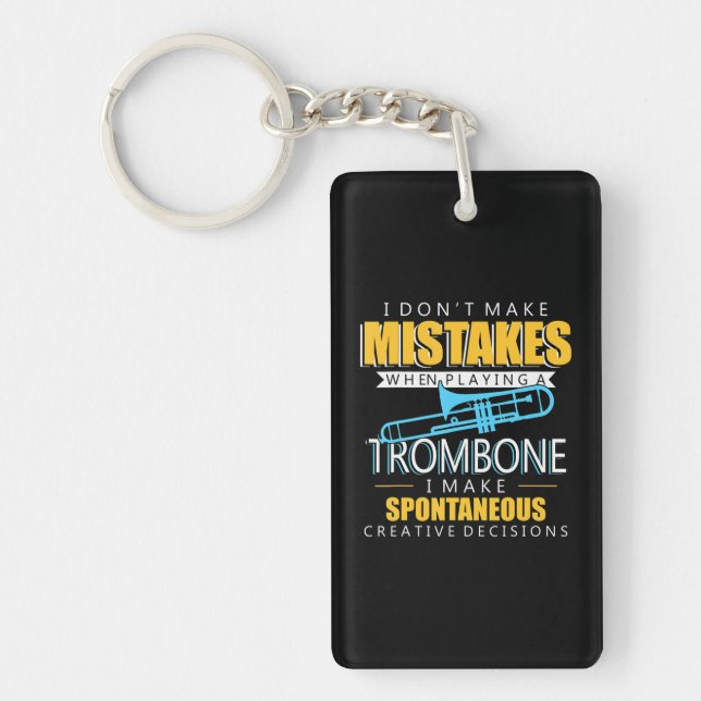 Funny Trombone Music Instrument Player Key Ring (Front)