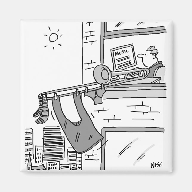 Funny Trombone Player Musician Magnet (Front)