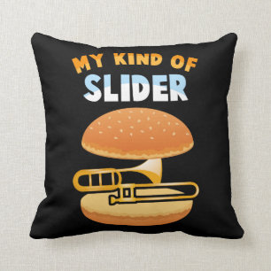Funny Trombone Player Slider Musician Trombonist Cushion