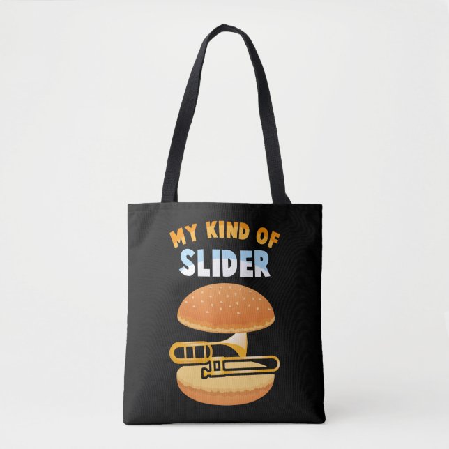 Funny Trombone Player Slider Musician Trombonist Tote Bag (Front)