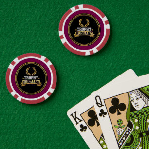 Funny Trophy Husband Award Humourous Gold Seal Poker Chips