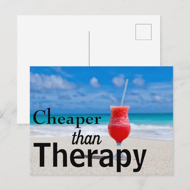 Funny Tropical Beach Photo Typography Postcard (Front/Back)