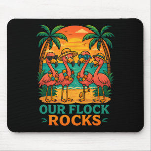Funny Tropical Beach Vacation Pink Flamingo  Mouse Mat