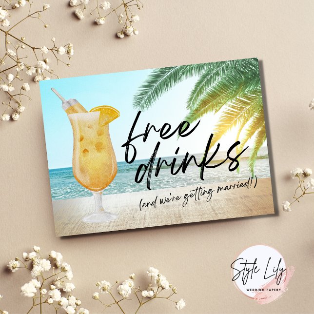 Funny Tropical Beach Wedding Save the Date Announcement (Creator Uploaded)