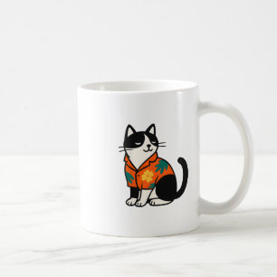 Funny Tropical Cat Hawaiian Aloha Vacation Design Coffee Mug