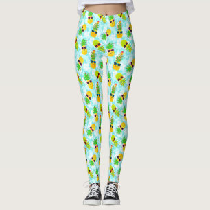 Funny Tropical Christmas Pineapples Leggings