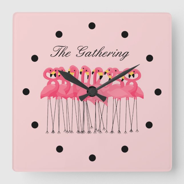 Funny Tropical Flamingo Kitchen Clocks (Front)