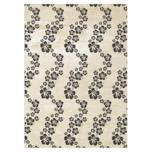 Funny Tropical Hibiscus blooms black + your backgr Tablecloth