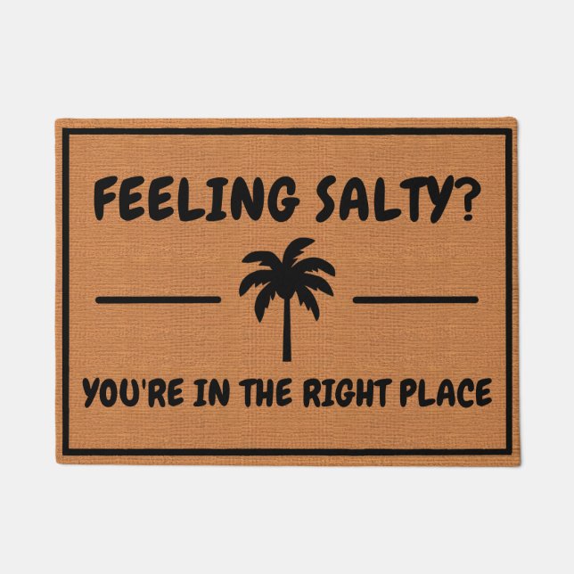 Funny Tropical Humour Palm Tree Minimalist Rustic Doormat (Front)