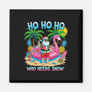 Funny Tropical Santa Christmas Vacation Beach Gift Magnet
