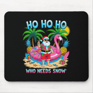 Funny Tropical Santa Christmas Vacation Beach Gift Mouse Mat