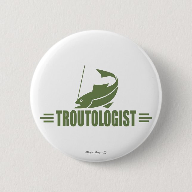 Funny Trout Fishing 6 Cm Round Badge (Front)