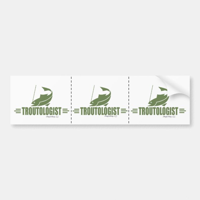 Funny Trout Fishing Bumper Sticker (Front)