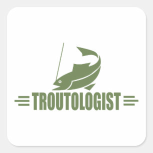 Funny Trout Fishing Square Sticker