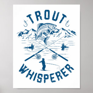 Funny Trout Fly Fishing Birthday Christmas Fathers Poster