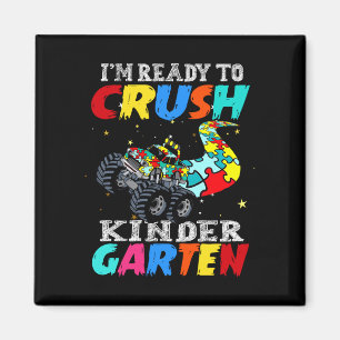 Funny truck autism puzzle crush nursery back to magnet
