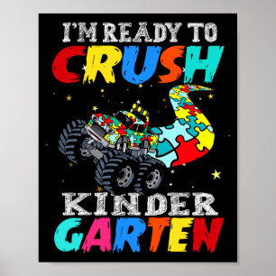 Funny truck autism puzzle crush nursery back to poster