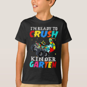 Funny truck autism puzzle crush nursery back to T-Shirt