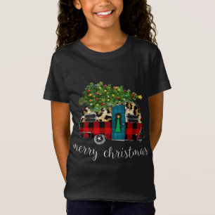 Funny Truck Camping Camper Christmas Buffalo Plaid T-Shirt