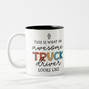 Funny Truck Driver Appreciation Gift Two-Tone Coffee Mug
