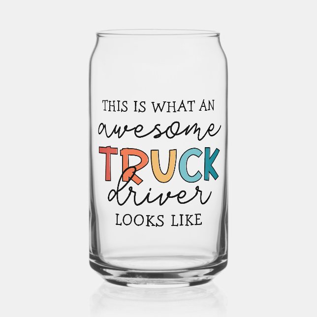Funny Truck Driver | Awesome Tow Truck Driver Can Glass (Front)