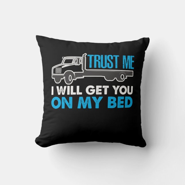 Funny Truck Driver Gift Trucker Dad Cushion (Front)